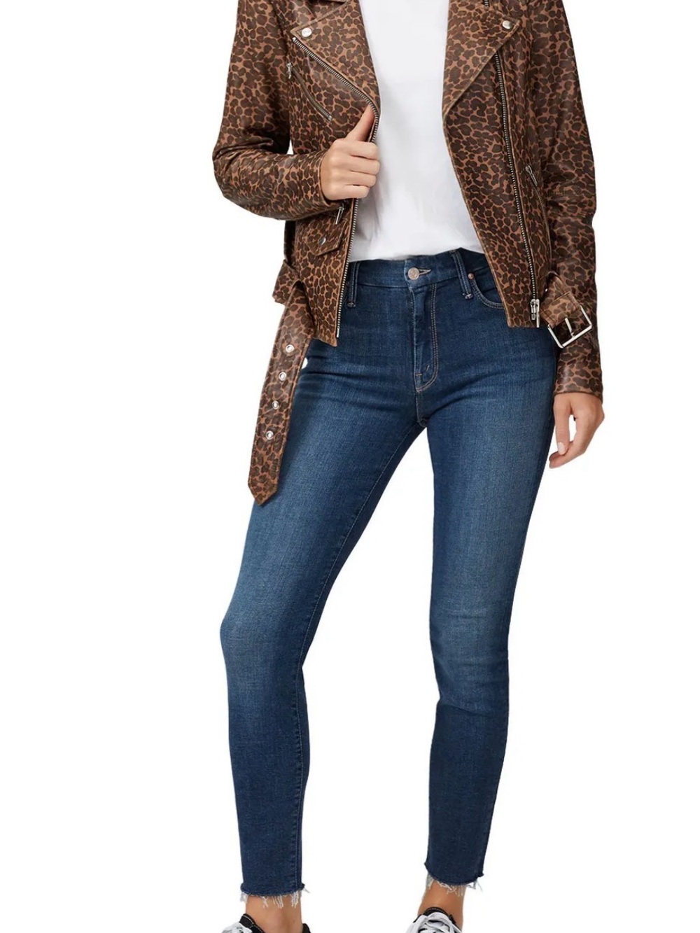 Veda Leopard-Print Moto Jacket in Brown - Picture 5 of 6